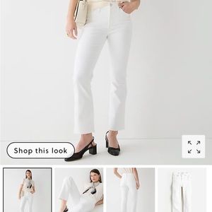 White 9” j crew demi boot cropped jean